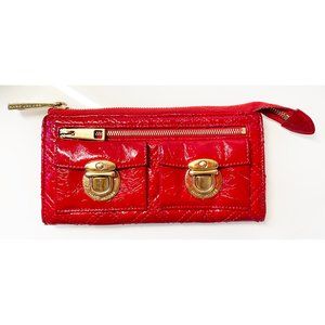 Marc Jacobs Red Leather Quilted Wallet